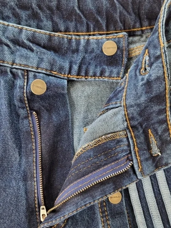 Adidas x Ivy Park Beyoncé Denim Wide-Leg Snap Cargo Pants - Size XS - Picture 7 of 7